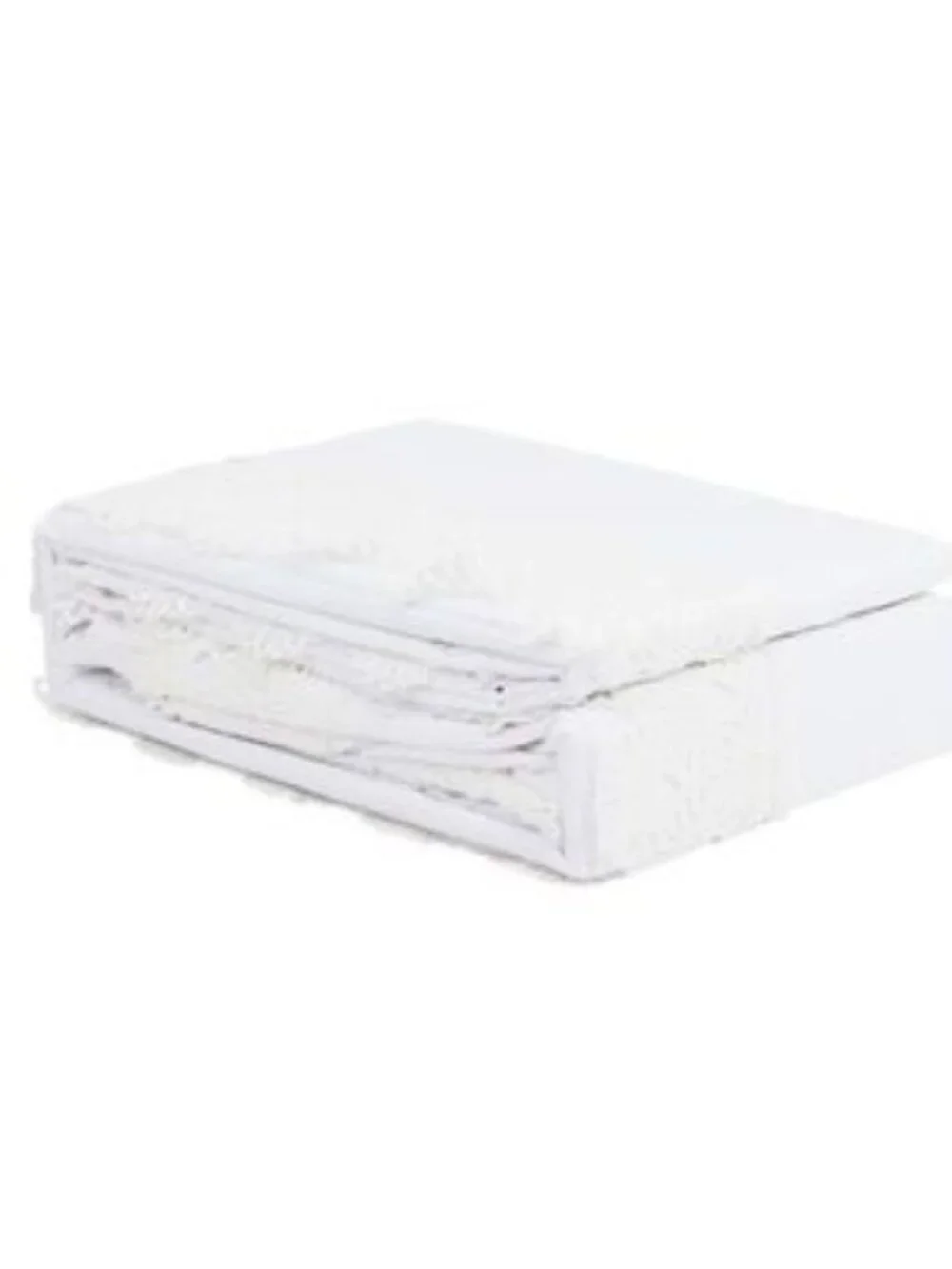 Shabby Chic White Cotton Duvet Set with Lace Trim